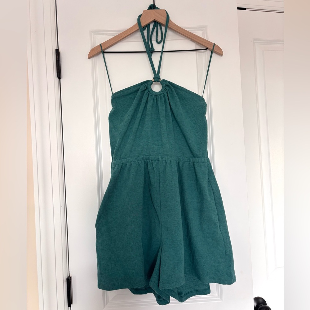Old Navy Teal Green Halter Romper One-Piece Size Medium